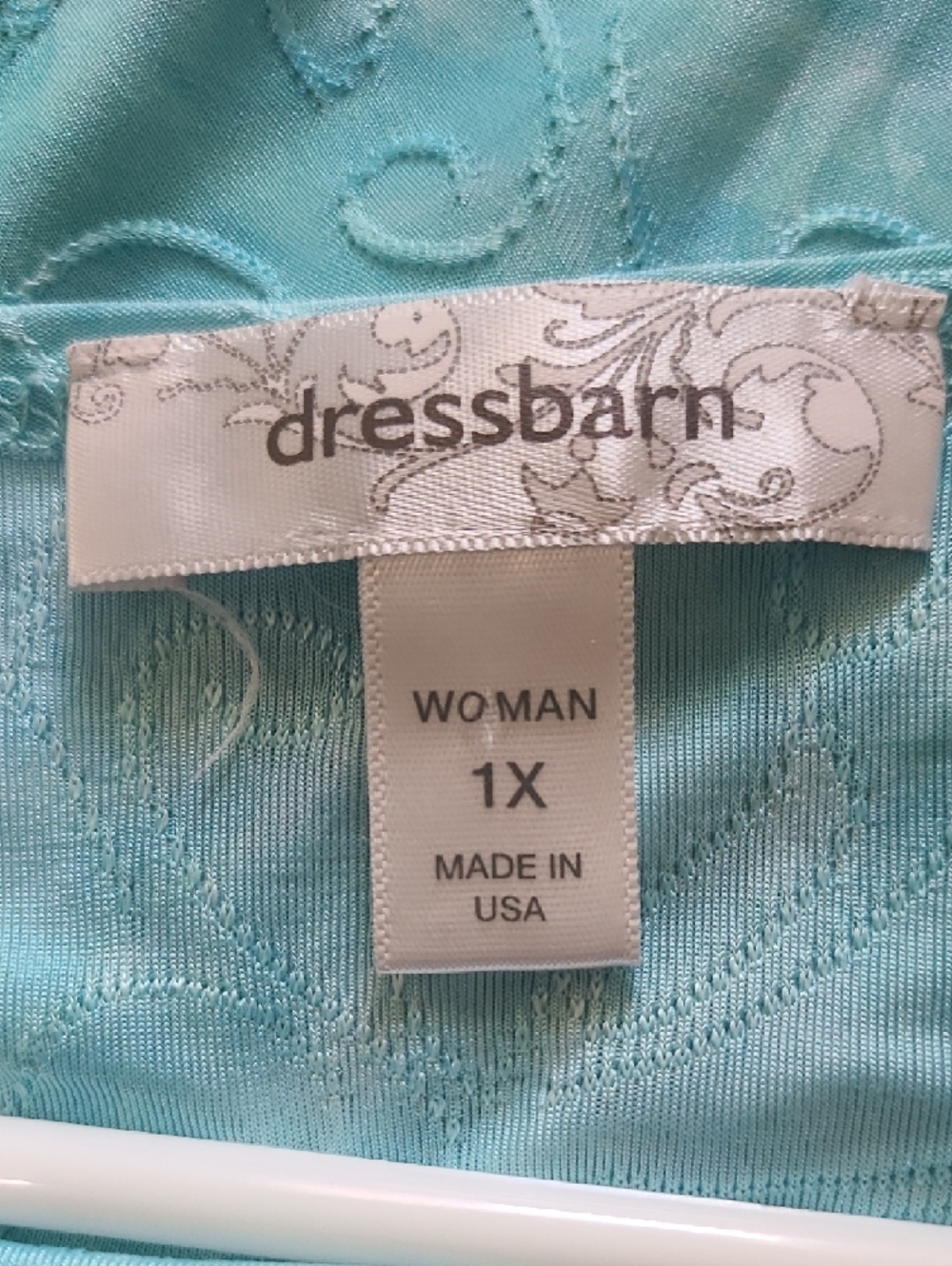 dressbarn Turquoise Floral Scoop Neck Short Sleeve Top - Picture 6 of 6